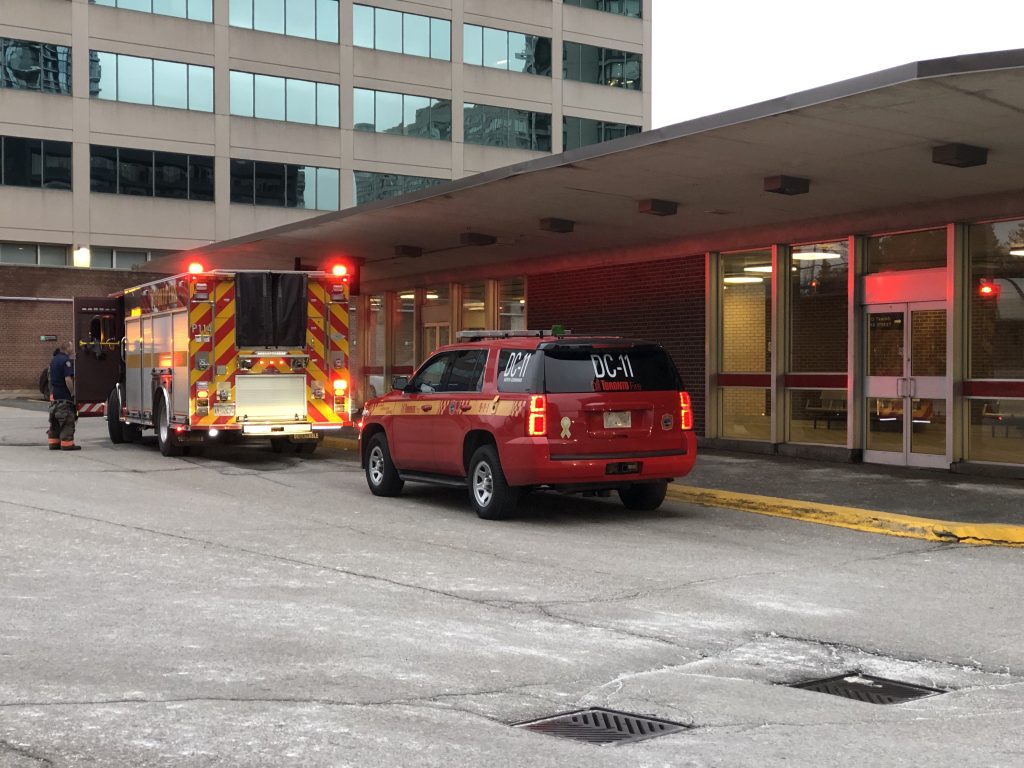 Emergency crews are on scene after an e-bike caught on fire at Sheppard-Yonge subway station.