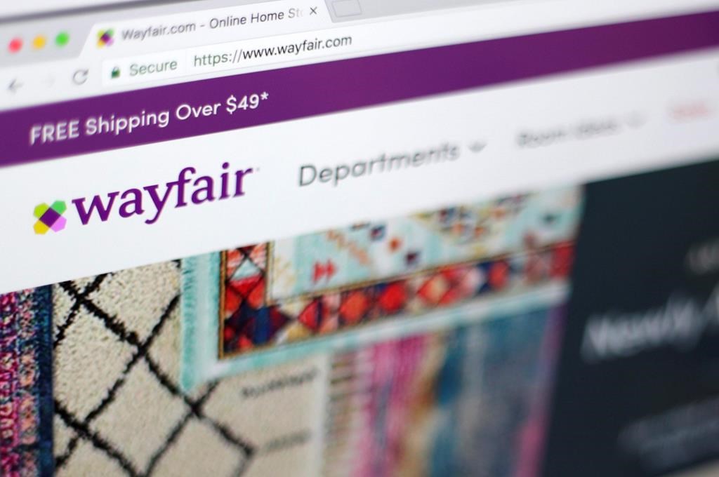 file photo shows the Wayfair website on a computer in New York.