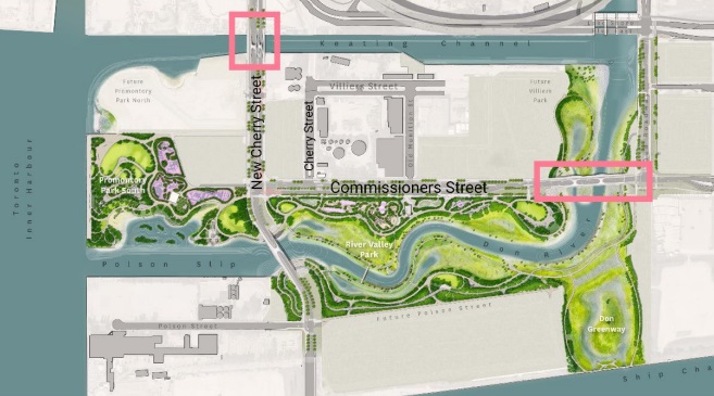 A rendering shows the redesigned roads in the Port Lands. HANDOUT / Waterfront Toronto