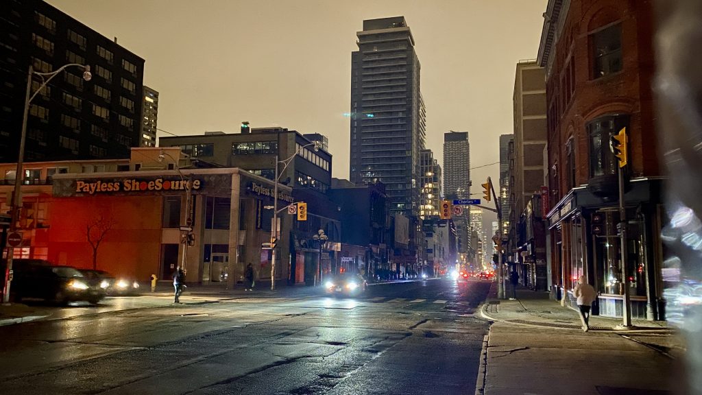 A power outage has left a large chunk of downtown Toronto in the dark.