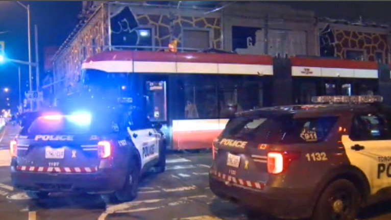 Two people are in custody after a man was stabbed aboard a streetcar in Roncesvalles.