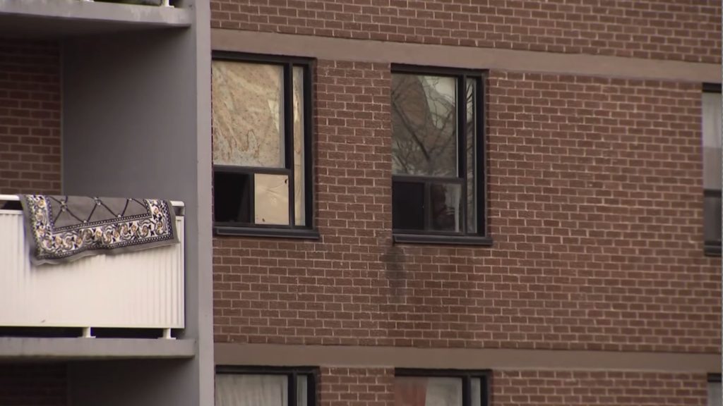 A fire broke out at an apartment building on Carabob Court in Scarborough on Feb. 7, 2024