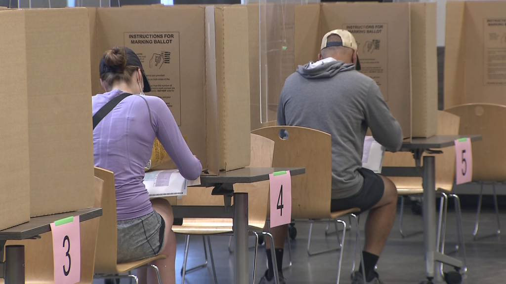 Vancouverites cast ballots in the advance polls of the 2022 B.C. municipal elections