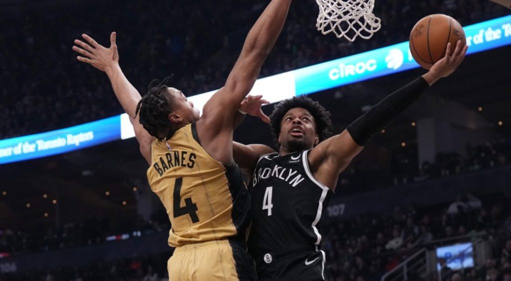 Barnes powers Raptors past Nets as Toronto stays alive in play-in chase