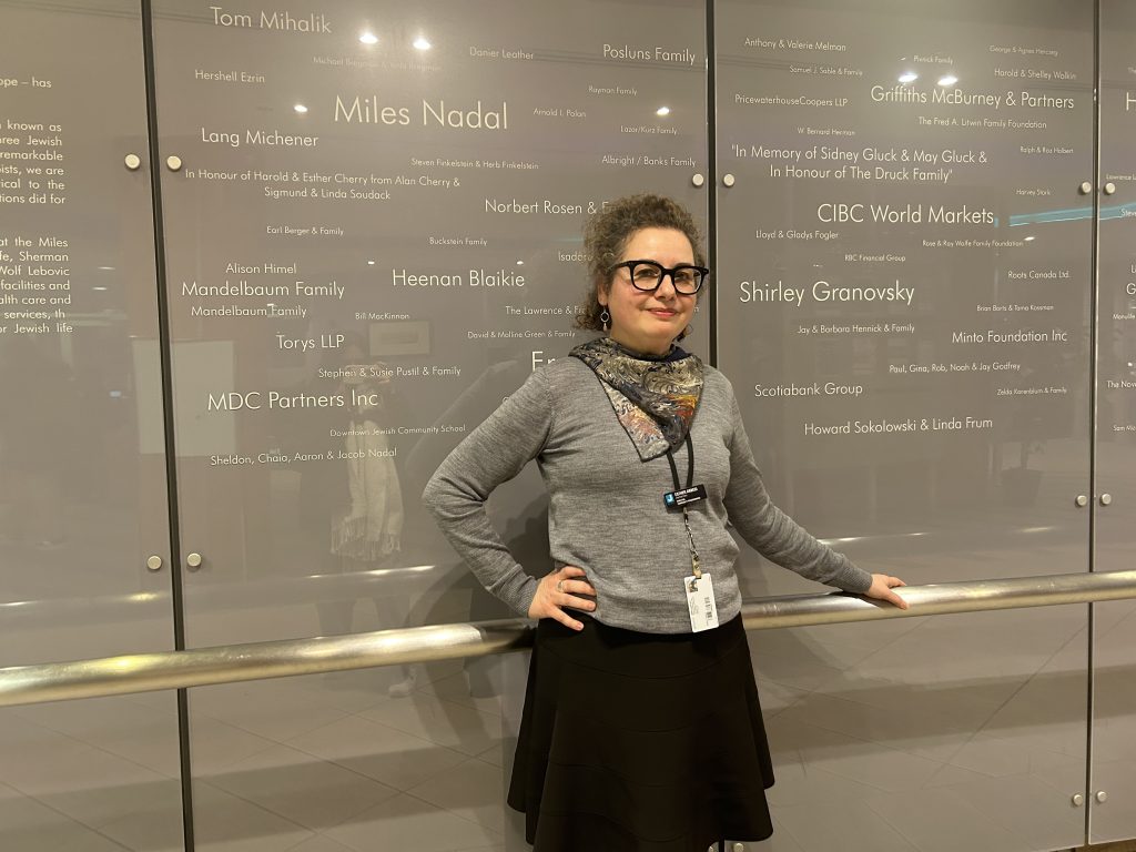 Director of community programming at the Miles Nadal Jewish Community Centre,  Esther Arbeid, stands inside the centre. 