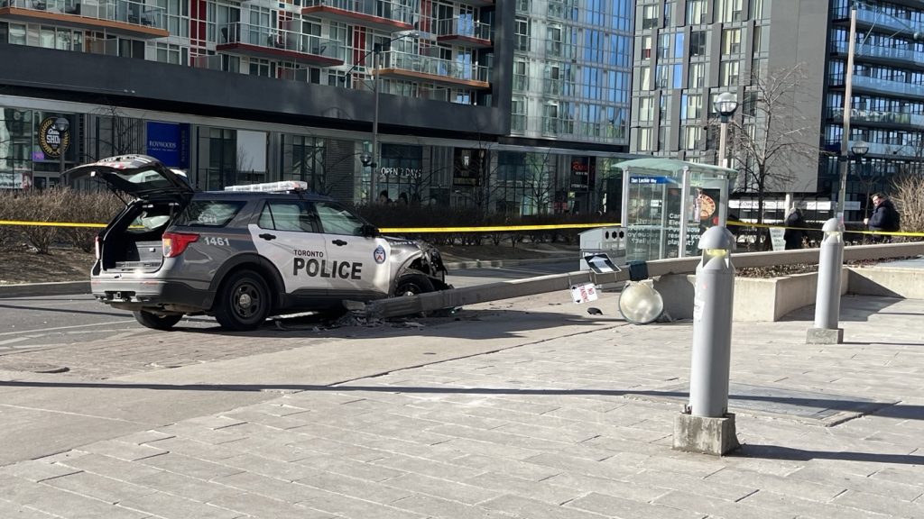 Toronto police cruiser crash sends one officer to hospital