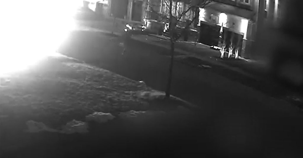 Security camera footage shows one of two suspects running on Ironside Drive in Vaughan after two vehicles caught fire on a driveway Feb. 22, 2024