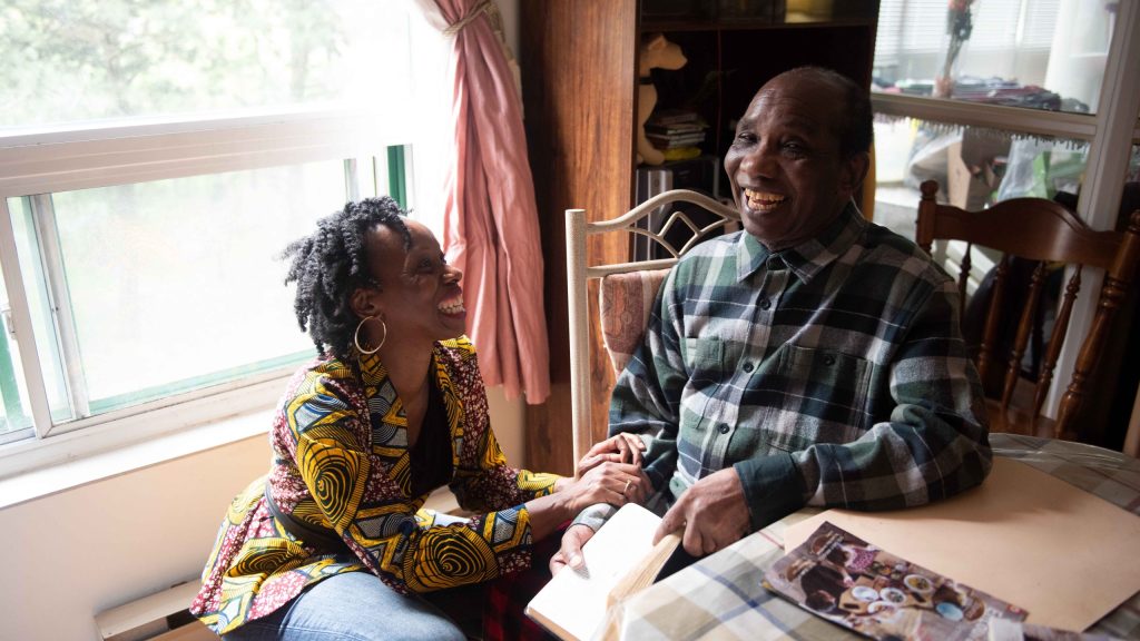 Ngozi Iroanyah and her father, Felix. Ngozi has been her father's caregiver since he was diagnosed with Alzheimer's.