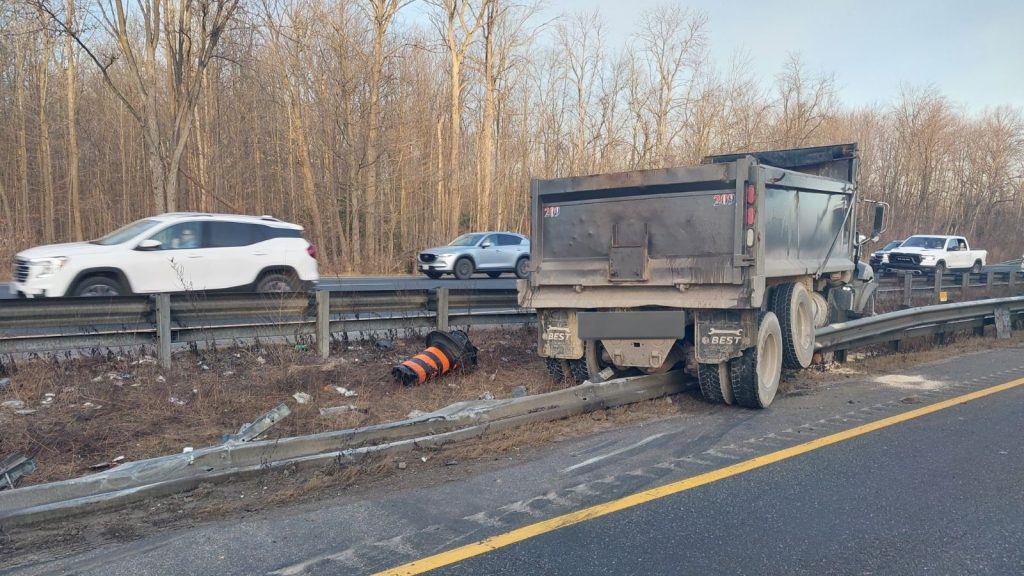 A multi-vehicle crash involving a transport truck on Highway 400 near Highway 88 on March 12, 2024