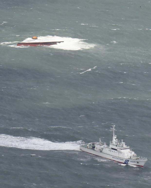 A South Korean chemical tanker capsizes off Japan, killing 8 and leaving 2 missing
