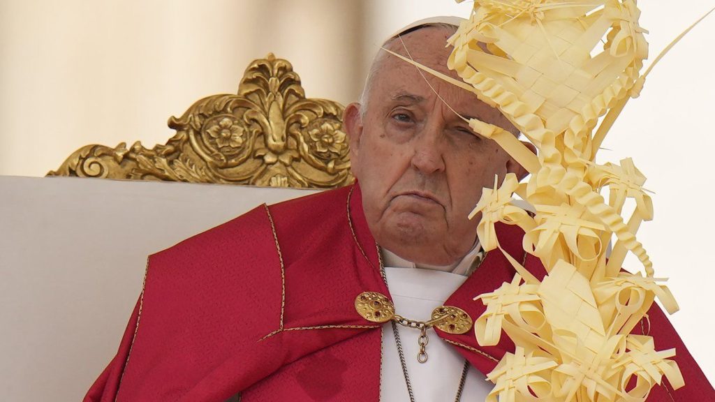 Pope skips homily at start of busy Holy Week during Palm Sunday Mass in St. Peter's Square