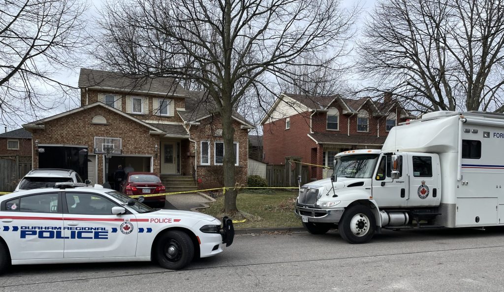 A woman has died and a man is in custody following an incident in Ajax on March 31, 2024. (Arthur Pressick/CITYNEWS)
