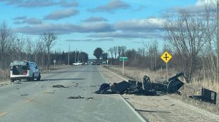 Crash involving a minivan and a horse and buggy