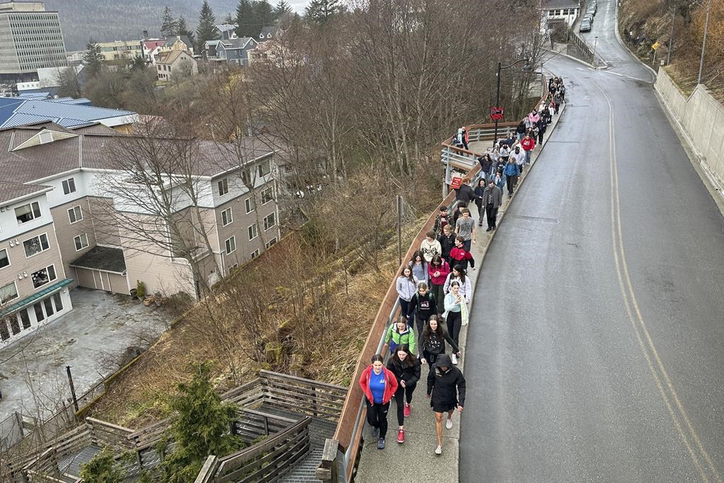 Students walk out of schools across Alaska to protest the governor's veto of education package