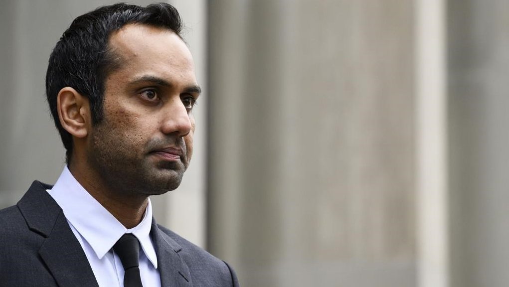 Umar Zameer during a press conference following his not guilty verdict, in Toronto, on April 21, 2024