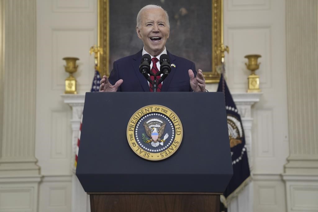 Biden says the US is rushing weaponry to Ukraine as he signs a $95 billion war aid measure into law