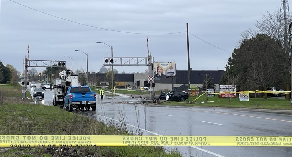 A driver has suffered non-life-threatening injuries after striking a hydro pole in Scarborough. (Arthur Pressick/CITYNEWS)