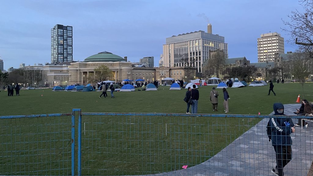 Pro-Palestinian demonstrators set up encampment at University of Toronto