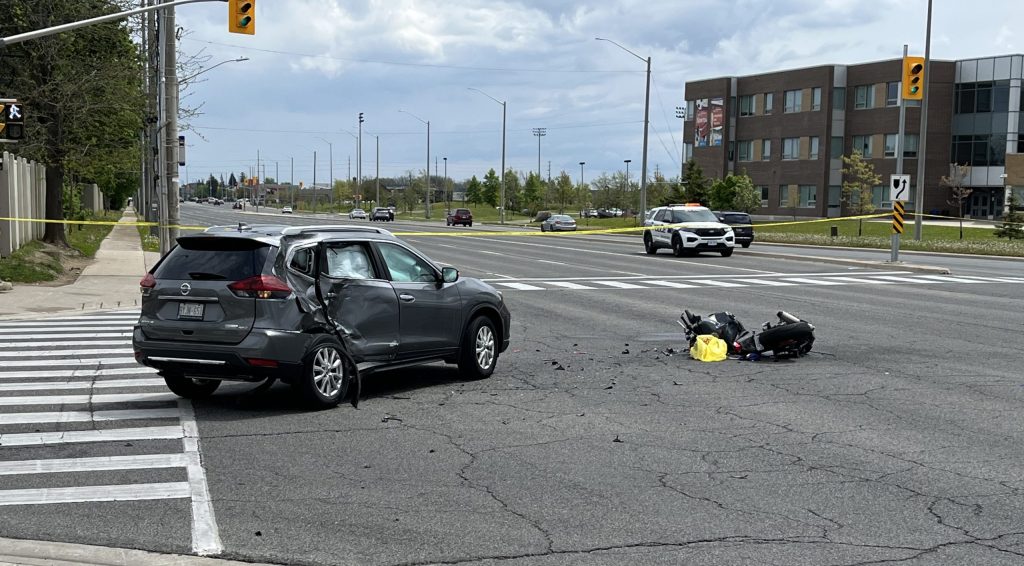 Motorcyclist in life-threatening condition after collision in Brampton