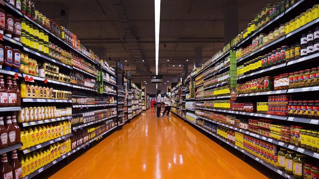 People shop at a Loblaws store in Toronto on May 3, 2018