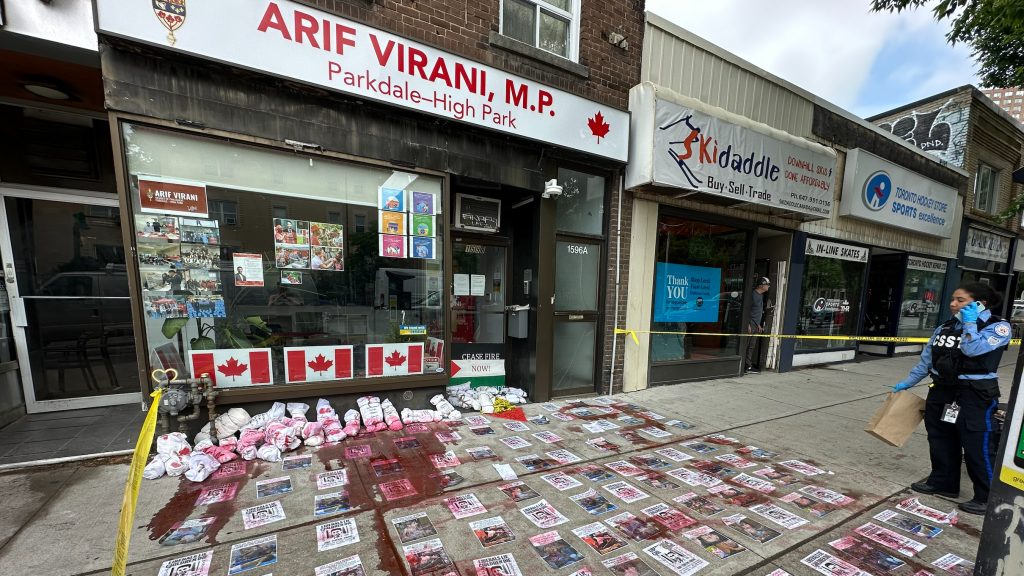 The office of MP Arif Virani has been vandalized