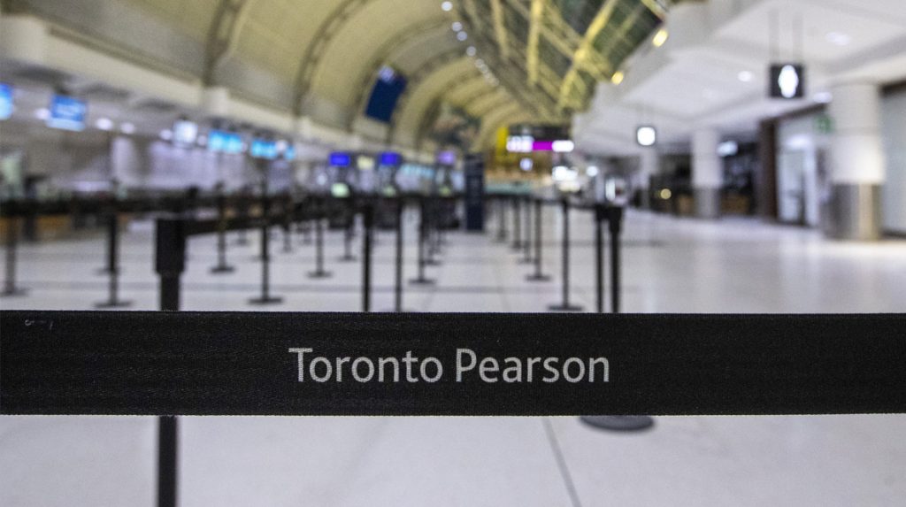 The departure area at Terminal 3 is pictured at Toronto Pearson Airport