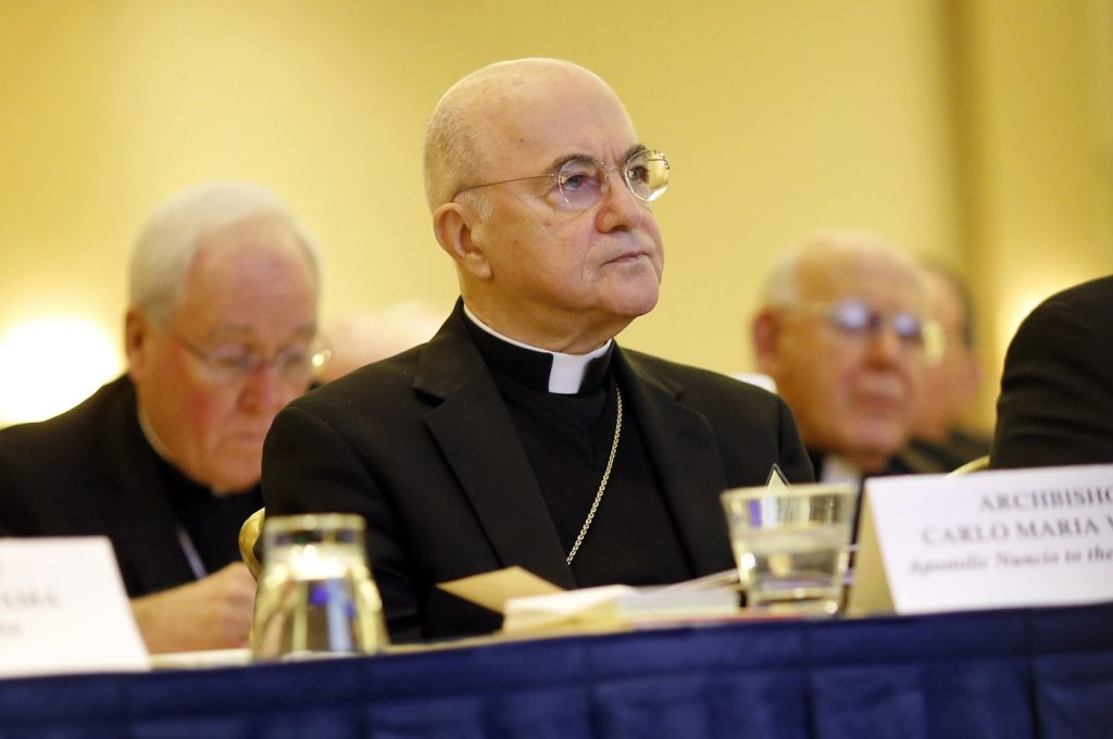 The former nuncio to the US says he faces schism charges from the Vatican