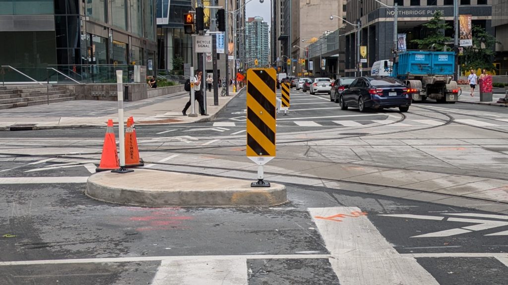 City defends bizarre new concrete island at York and Adelaide intersection