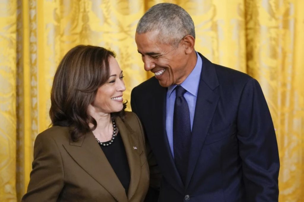 Barack Obama and Kamala Harris