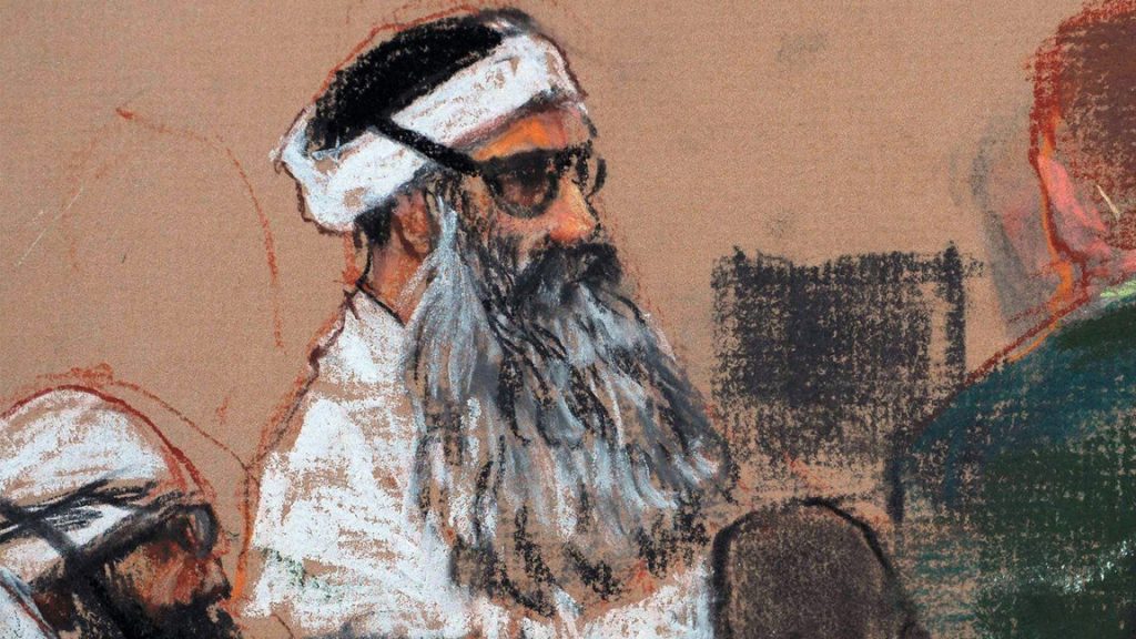 Courtroom drawing shows Khalid Sheikh Mohammed