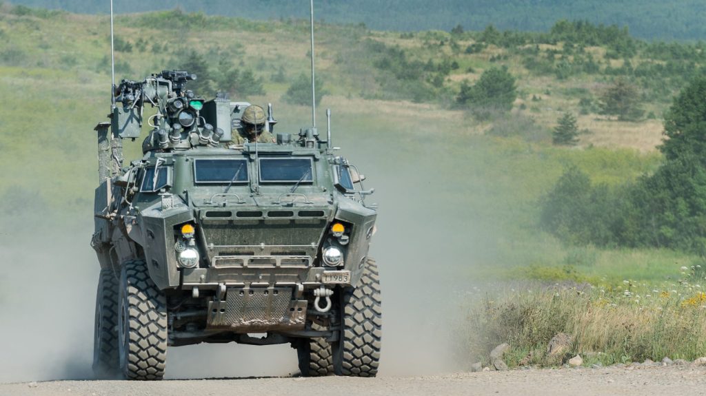 Army reserve soldiers excercise their skills during an Armored Recce Troop Leader Course in the 5th Canadian Division Support Base (5 CDSB) Gagetown, Oromocto, New Brunswick, Canada on 31st July 2019. Image by: MCpl Peter Ford Canadian Army Trials and Evaluations (CATEU), Gagetown GX33-2019-0036 ©2019 DND / MDN Canada