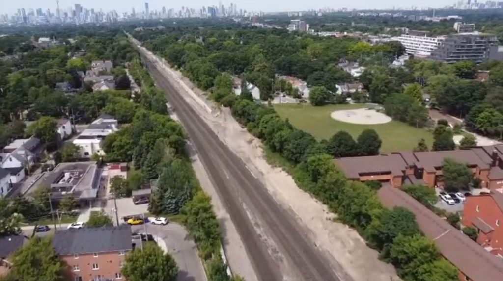 Metrolinx construction on the Lakeshore East GO rail corridor