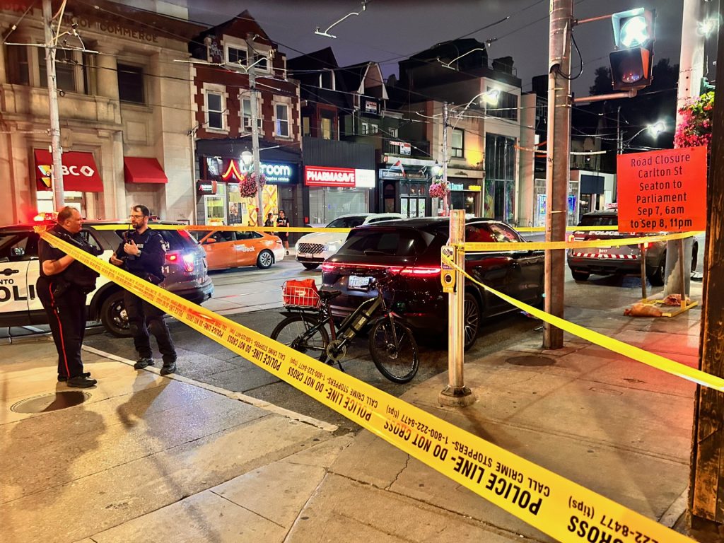 A cyclist has been injured after being truck by a vehicle in Cabbagetown.