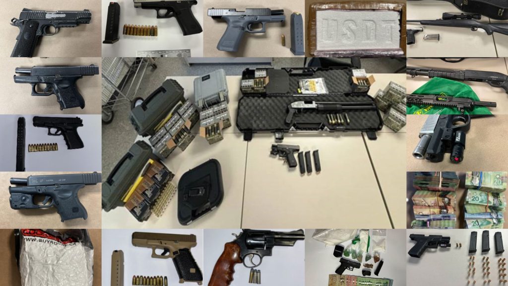 Firearms seized during 43 Division's Project Springboard.