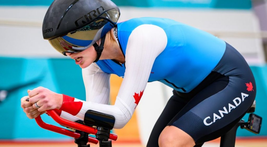 Keely Shaw competes in the Para Track Cycling Women’s C1-5 500m Individual Time Trial Final at the Parapan Am Games in Santiago, Chili on November 23, 2023.