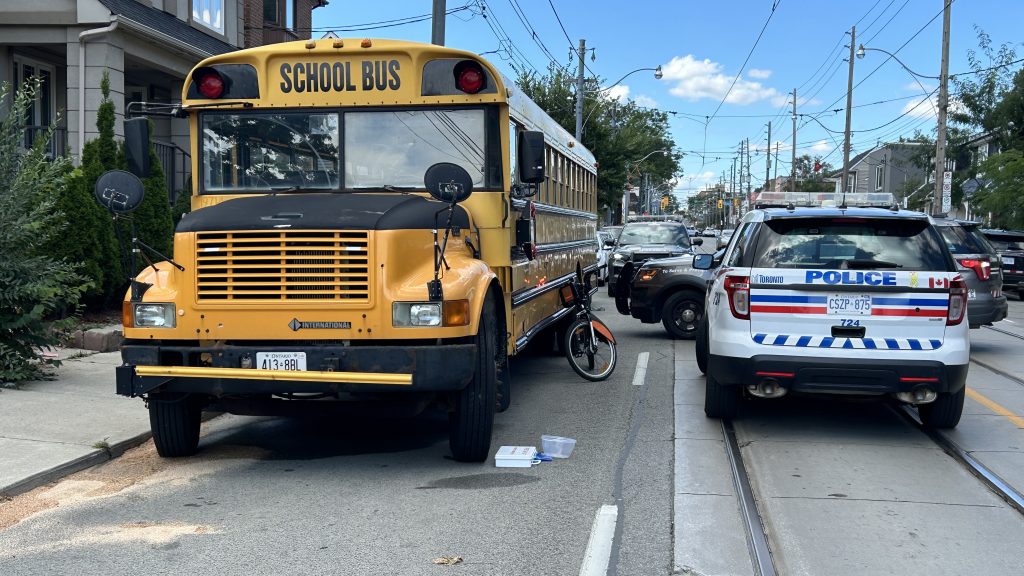 Police investigate after a female cyclist was struck by a driver