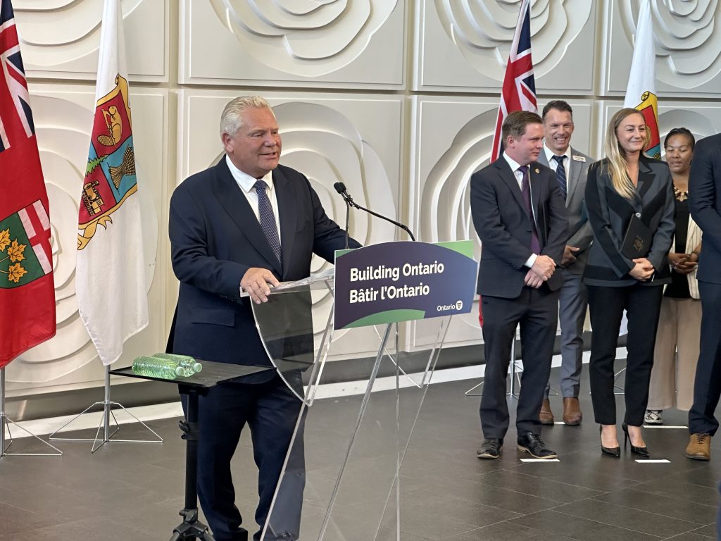 Premier Doug Ford at a press conference in Brampton, Sep 3., 2024