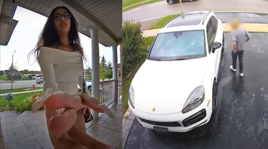 Woman wanted for stealing Porsche during daytime meet up in Mississauga, video released