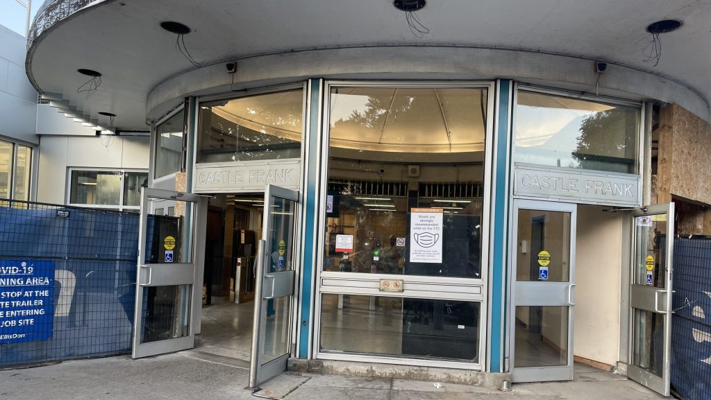 The entrance to the TTC's Castle Frank Station as seen on Sept. 19, 2024