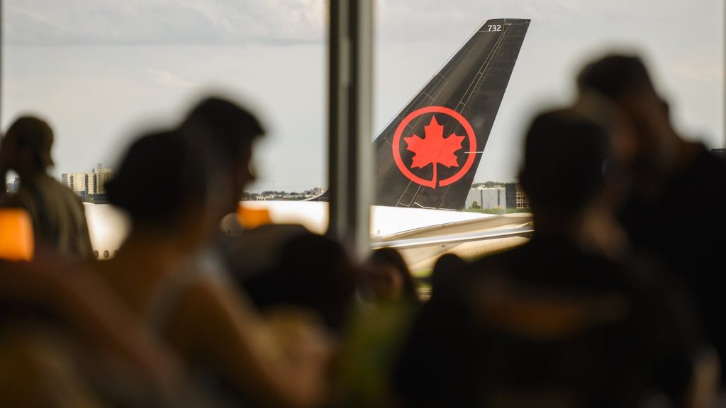 An Air Canada plane is seen at Pearson Airport in Toronto on July 24, 2024