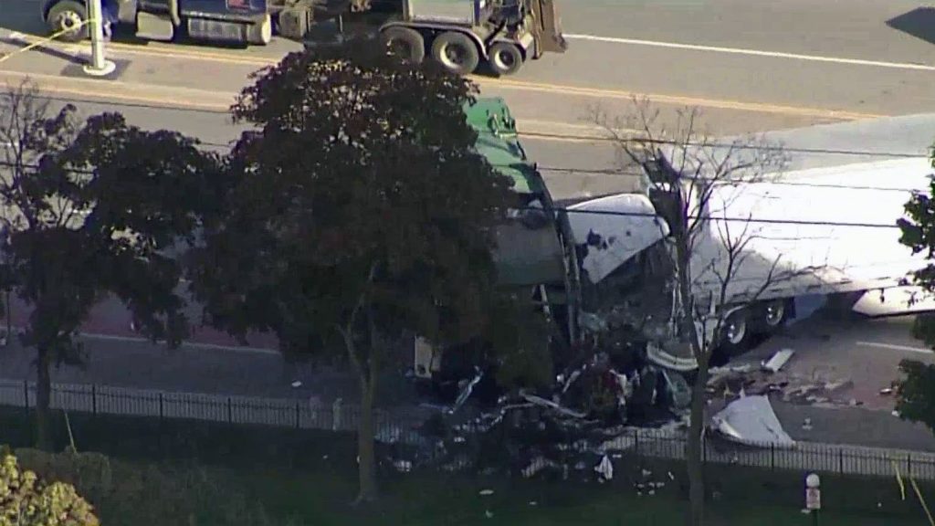 1 dead in Mississauga collision involving garbage truck and tractor trailer