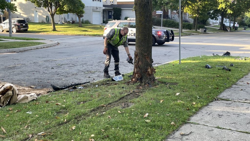 Woman crashes into tree, suffers critical injuries in Etobicoke