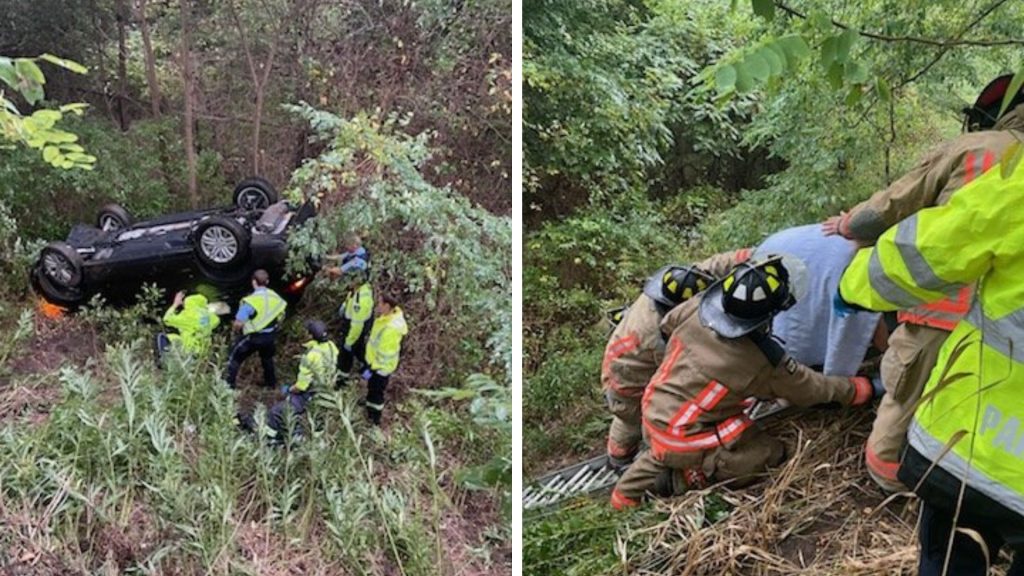 Hamilton hit-and-run sends one car into a ditch, driver sent to hospital