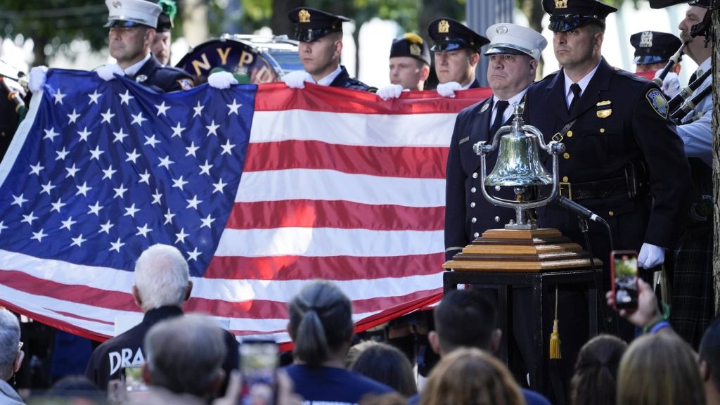 A ceremony marking the anniversary of the Sept. 11 terror attacks at the National September 11 Memorial and Museum, in New York on Sept. 11, 2024