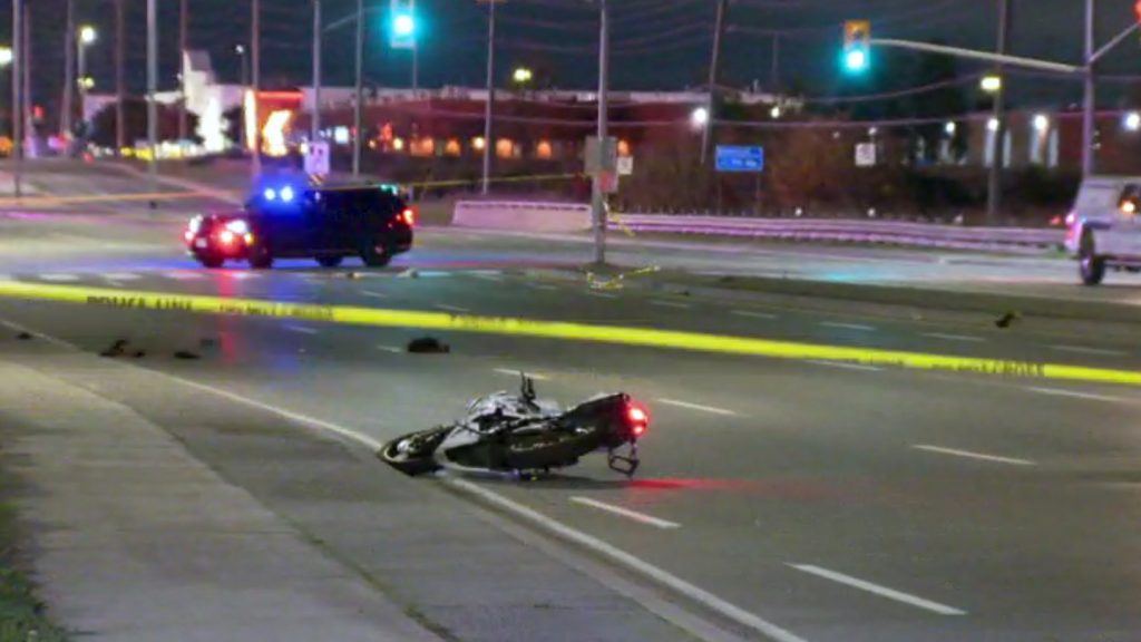 2 critically injured in motorcycle, pedestrian crash in Mississauga