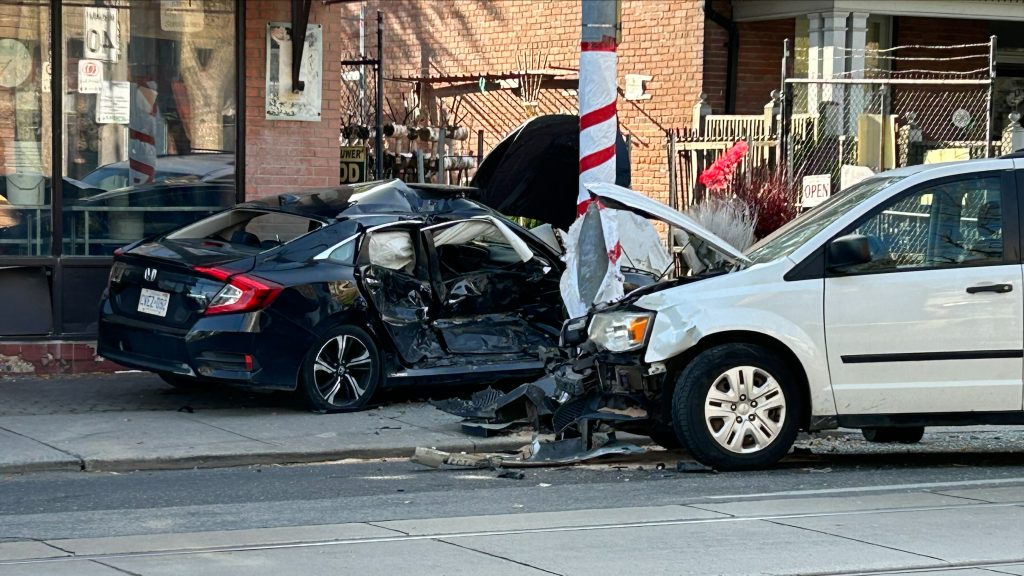 Woman injured, man arrested for suspected impairment in Leslieville crash