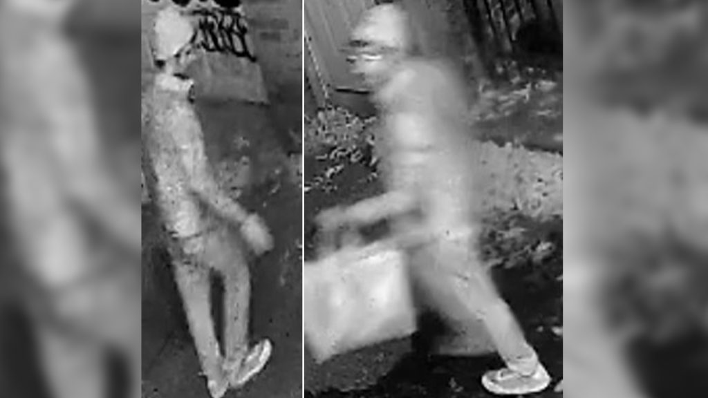 Surveillance images of a suspect police believe set two separate fires at the same residence in Little Italy last month.