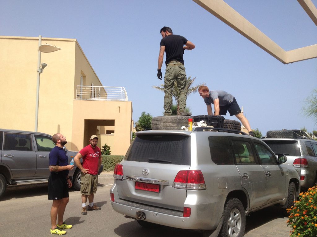 Vehicles involved in the evacuation of the Canadian embassy.