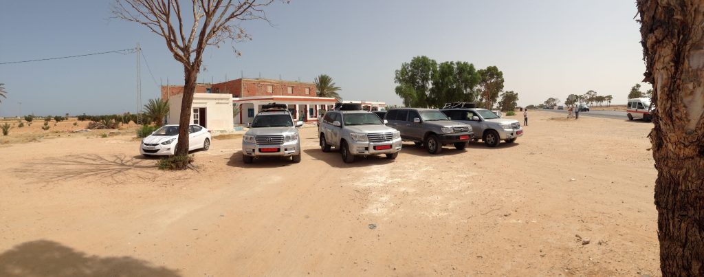 Vehicles involved in the evacuation of the Canadian embassy.