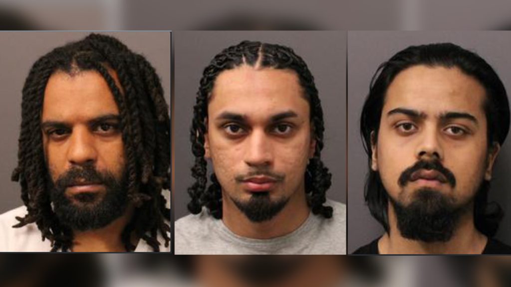 Photos of three suspects charged in connection with a home invasion in Markham